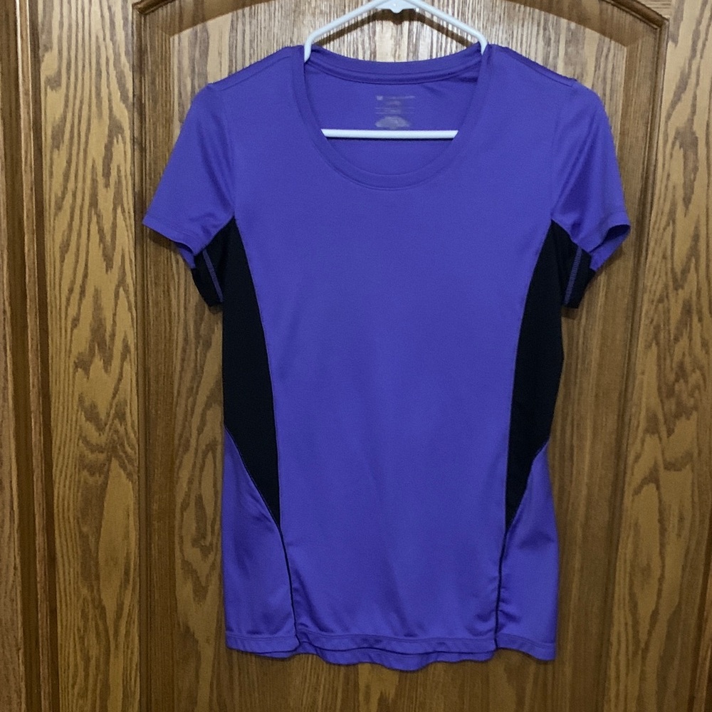 Tek Gear Purple and Black Short Sleeve Top